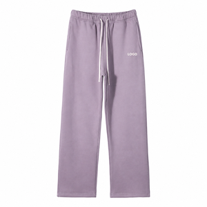 Custom Grey <b>Men</b> Straight Leg Fleece Sweatpants Drawstring Waist Relaxed <b>Lounge</b> <b>Pants</b> Wholesale USA UK EU B2B Clothing Buyers - Product Image 5