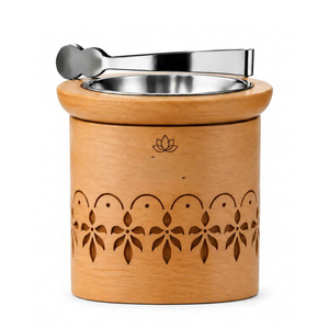 Quemador de incienso de madera premium con tallado floral, para Bakhoor, Oud, Mabkhara, fragancia árabe, para decoración del hogar, ideal para Ramadán y Eid. - Product Image 1