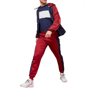 Chaqueta Deportiva con Capucha Económica y Cómoda para Hombre, Cierre con Cordón, Poliéster, Cortavientos, Talla Grande, 2 Piezas, Invierno, Gimnasio - Product Image 1