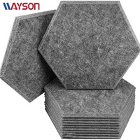 Panneau mural insonorisant hexagonal 3D en feutre polyester coloré, en promotion