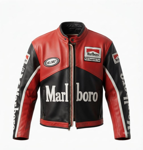 Veste de course en cuir de vachette professionnelle pour homme, sur mesure, pour la conduite sur circuit, avec protection dorsale niveau 2 CE - Product Image 1
