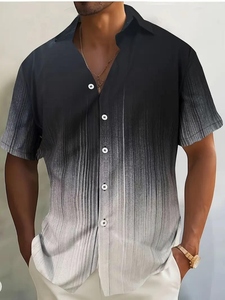 Camisa Casual de Verano para Hombre, Cuello en V, 100% Poliéster, Secado Rápido, Cuello Alto, Manga Corta, Estilo Cardigan, Tallas M-3XL - Product Image 2