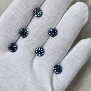 Pierre précieuse de cristal naturel élégante de Moissanite enduite bleue et rose ronde de haute qualité pour la fabrication de bijoux Moissanite en vrac - Product Image 3