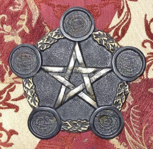 Azulejo de altar de Pentáculo con 5 esquinas de Pentáculo Material de madera de agar tapón de anís estrellado quemador de incienso de aroma de bergamota - Product Image 2