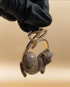 Pendentif Chat Endormi en Moissanite VVS, en Argent 925, Bijou Hip-Hop, Cadeau Idéal pour les Amateurs de Chats, Pendentif Personnalisé Effet Glacé - Product Image 3