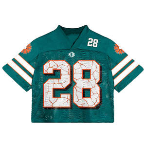 Camiseta Deportiva de Fútbol Americano para Hombre, Verde, de Malla, con Estampado de Número, Transpirable, de Poliéster, Ropa Deportiva de Equipo, Proveedor Mayorista OEM ODM - Product Image 6