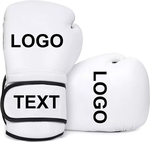 Gants de boxe d'entraînement en cuir blanc cousus sur mesure Vibe, impression de logo personnalisée, fermeture réglable pour le poignet, pour adultes, MMA, boxe - Product Image 2