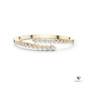 1.96 CT Yellow <b>Gold</b> Round Lab Grown Diamond Bypass Bracelet in 18K <b>Solid</b> <b>Gold</b> - Product Image 1