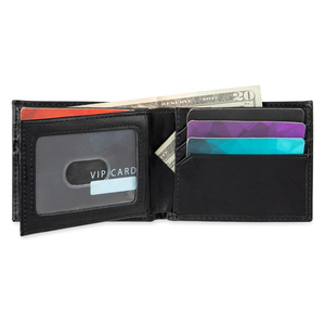 Cartera de Cuero Genuino de Vaca Personalizada con Marca ODM, Cartera de Lujo para Hombre, Precio al por Mayor, Cartera de Cuero Real de Lujo para Hombre, Doble - Product Image 4