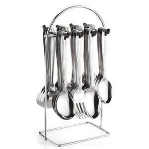 Ensemble de couverts de salle à manger de luxe en acier inoxydable de qualité supérieure argenté design élégant ustensiles sans BPA pour hôtels et restaurants - Product Image 4