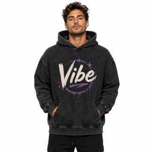 Sudadera con Capucha Vintage para Hombre, Lavado Ácido, Algodón Grueso, Oversize, Estampado Personalizado, Estilo Urbano, Venta al por Mayor, Moda Casual - Product Image 1
