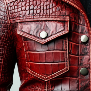 Blouson en cuir moderne pour homme avec détails en toile, imperméable, respirant, coupe-vent, écoresponsable, fermeture éclair, durable, décontracté, OEM, devant - Product Image 5