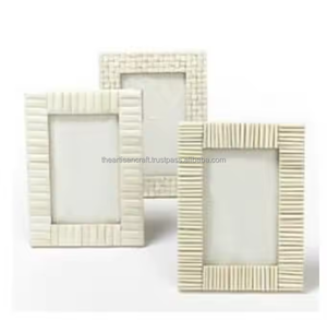 Cadre photo de table en corne de buffle naturelle incrustée, artisanat artisanal, écologique, pour la décoration du salon - Product Image 5