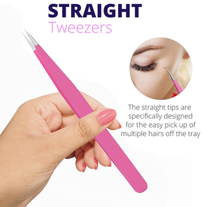 Juego de Pinzas para Pestañas Ijrak Surgical de 3 Piezas, Acero Inoxidable, Antiestáticas, Punta Lisa, Duraderas, Estuche Tipo Cuero, Precisión - Product Image 5