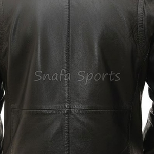 Meilleur prix Veste imperméable coupe-vent en cuir véritable de qualité supérieure pour homme Teinte unie pour l'hiver Disponible en toutes tailles Vente en ligne disponible - Product Image 5