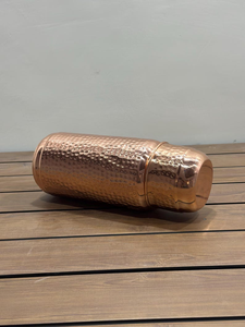 Custom Pure Copper Water Bottle with Copper Tumbler Cap Handmade Hammered Drinking Water <b>Storage</b> Bottle for Home Office and Trav - Product Image 4