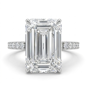 PT950 Platinum Radiant & Round Lab Grown Diamond Ring | 4.61 CT Fine Jewelry - Product Image 1