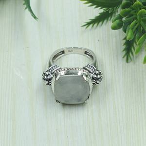Natural Moonstone Ring 925 Sterling Silver <b>Cushion</b> Cut Gemstone Ring Handmade Vintage <b>Statement</b> Jewelry for Christmas gift Men - Product Image 6