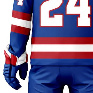 Uniforme de Hockey sobre Hielo Azul, Blanco y Rojo para Hombre, Conjunto Profesional de Jersey y Pantalones, Transpirable, Ligero, para Partidos Deportivos en Equipo - Product Image 4