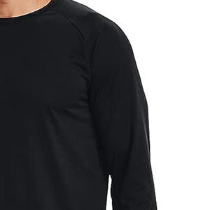 Men's Long Sleeve T <b>Shirt</b> O Neck Raglan Sleeve Solid Black Blank Casual Knitted Tee - Product Image 3