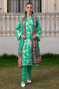 STAR IMPEX Green <b>Linen</b> Salwar Kameez Women Traditional Ankle-Length Casual Wear 3-Piece Set Wrinkle-Free Quick-Dry Regular-Fit - Product Image 2