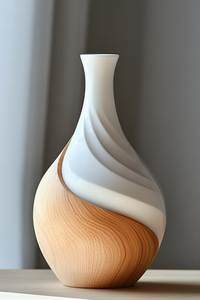 Handmade Wooden <b>Vase</b> Decorative Flower Vessel Natural Material Tabletop <b>Bud</b> <b>Vase</b> for Home Wedding Decor - Product Image 3