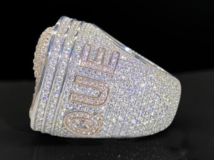 Luxury Men's 925 Sterling Silver Moissanite Diamond Cocktail Hip Hop <b>Iced</b> Out <b>Ring</b> Pave Setting Letter Q Design Everyday Wear - Product Image 5