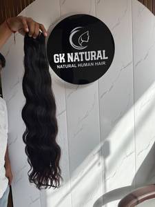 Indian Temple <b>Hair</b> Bundles Unprocessed Vendor Wholesale Indian Remy <b>Human</b> <b>Hair</b> Bundle, Raw Cuticle Aligned <b>Hair</b> <b>Weave</b> - Product Image 2