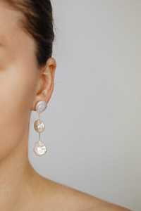 Boucles d'oreilles pendantes en perles baroques, perles Keshi triples irrégulières, bijoux de mariée élégants pour femmes, argent sterling - Product Image 6