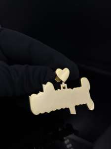 Collar con Colgante Personalizado de Aleación Chapada en Oro con Diamantes de Imitación Estilo Trap Life - Product Image 3