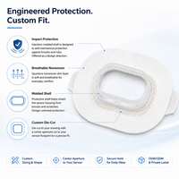 Protège-sensor CGM en film PU léger découpé sur mesure, coque de protection transparente OEM pour capteur CGM sportif