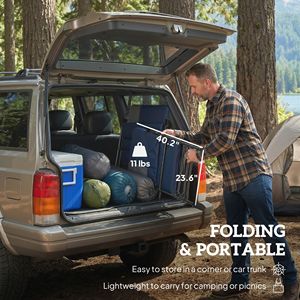 Set of 2 Dark Blue Folding Patio <b>Chairs</b> <b>Padded</b> High Back Lawn Camping Armchairs with 600D Oxford Fabric - Product Image 6
