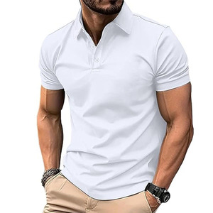 Men’s <b>White</b> Polo Shirt – Classic Short Sleeve Casual Cotton <b>Tee</b> - Product Image 2