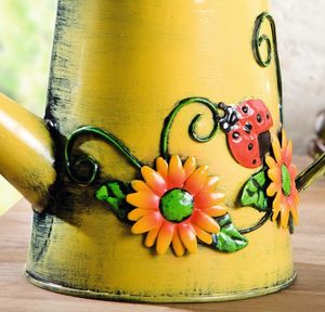 Regadera Decorativa de Metal con Forma de Girasol y Mariquita, Maceta para Plantas de Interior y Exterior, Jardinera Rústica, Decoración para el Hogar, Regalo - Product Image 3