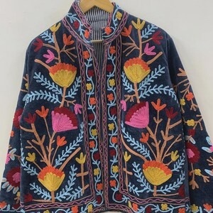 Hot Selling Velvet Suzani Jacket Handmade Embroidered Boho Ethnic <b>Coat</b> Festival Wear Designer Jacket - Product Image 2