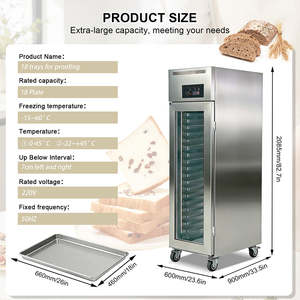 Gabinete de fermentación y congelación para panadería de tamaño completo 26" x 18" con 18 bandejas, fermentadora de pan, fermentadora de masa, congelador para panadería - Congelación integrada - Product Image 2