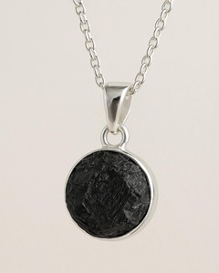 <b>Raw</b> Black Tourmaline Pendant Necklace Natural Rough <b>Crystal</b> Stone Silver Chain Healing Protection Jewelry Gift Unisex - Product Image 1