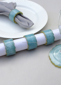 Anneaux de serviette en bois en résine faits à la main au design moderne Vaisselle de restaurant de haute qualité pour les fêtes et les occasions spéciales - Product Image 3