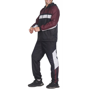 Custom Men Color Block Hooded Tracksuit Windbreaker Set Outdoor Sports <b>Jacket</b> and Jogger Pants 2 Piece Running Jogging Sweatsuit - Product Image 2