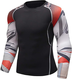 T-shirt de compression à manches longues pour homme, coupe ajustée, séchage rapide, idéal pour l'entraînement, la natation et les activités sportives - Product Image 2