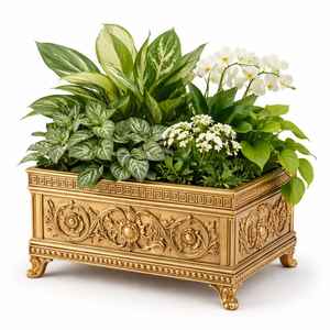 Maceta Decorativa de Jardín de Primera Calidad con Acabado Dorado para Decoración del Hogar - Product Image 6