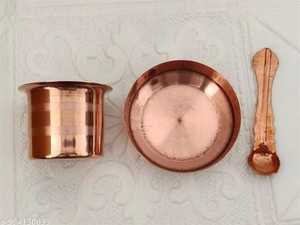 Suministro Directo de Fábrica, Pancha Patra de Cobre Más Vendida, Clásica, Metálica, Ecológica, Decoración para el Hogar Diwali, Artículos para Rituales Puja, Indios - Product Image 3