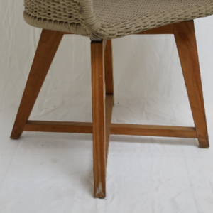 Chaise de jardin individuelle d'extérieur en rotin tressé et bois de teck pour mobilier de maison - Product Image 6