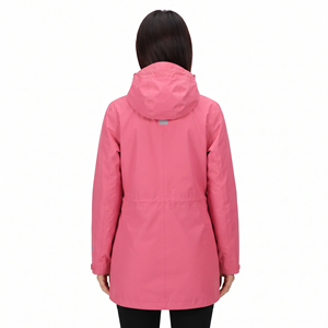 Chaqueta Cortavientos Larga Estampada para Mujer, 100% Nailon, Impermeable, Chaqueta con Capucha Ligera para Senderismo y Camping - Product Image 4