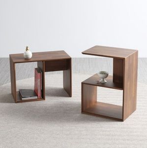 Modern Melamine Geometric Side <b>Table</b> End <b>Table</b> Minimalist Coffee <b>Table</b> <b>Bedside</b> Storage Furniture - Product Image 1