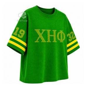 Chi Eta Phi <b>Women's</b> Bling Rhinestone Sorority T-Shirt Green <b>Yellow</b> Greek Letter Crew Neck Sleeve Loose Fit Graphic Summer Casual - Product Image 2