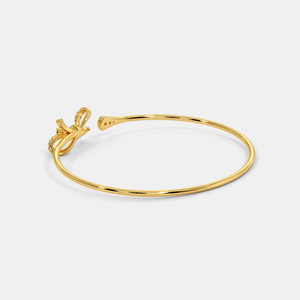 Bracelet ouvert en or avec nœud papillon et diamants - Product Image 4