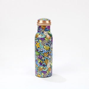 Botella de Agua de Cobre Puro de Doble Pared con Diseño Impreso para Beneficios Ayurvédicos, Botella de Lujo a Prueba de Fugas y Ecológica - Product Image 3