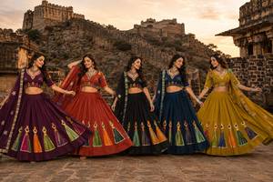Lehenga Choli traditionnel indien pakistanais pour femmes, vert, brodé, longueur au sol, coupe ample, tenue de mariage - Product Image 3