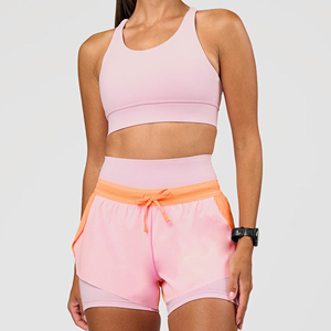Soutien-gorge de sport à col montant, couleur unie, haut de yoga et de fitness, débardeur court athlétique pour femme - Product Image 3